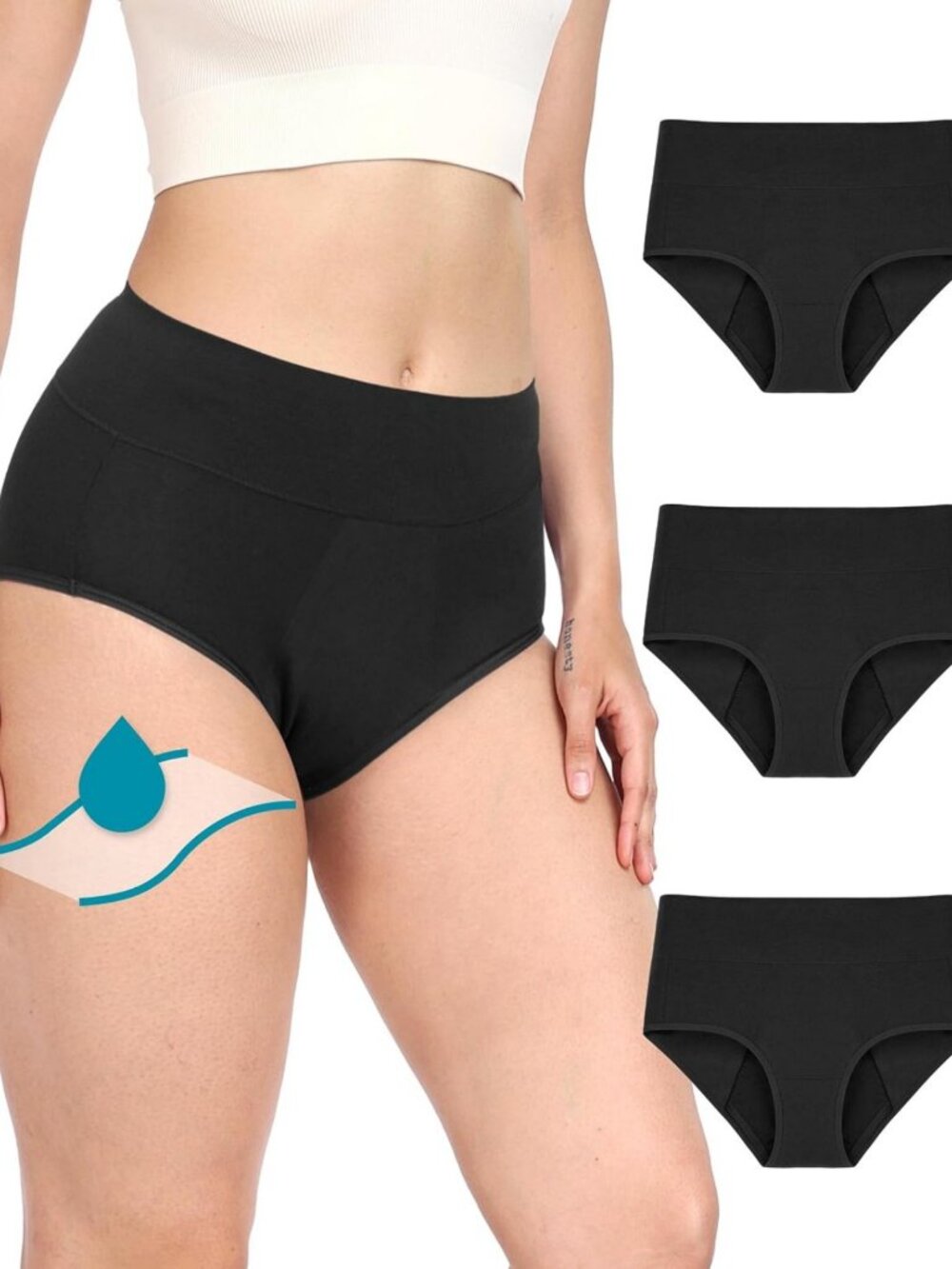 High-Waisted Cotton Period Underwear for Heavy Flow | Women's Full Briefs